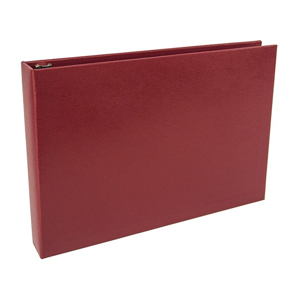 Better Office Products 7-Ring Leatherette Executive Ledger/Check Binder, Zipper Pouch, Holds 9 x 13in Business Checks, Burg 11303 - main